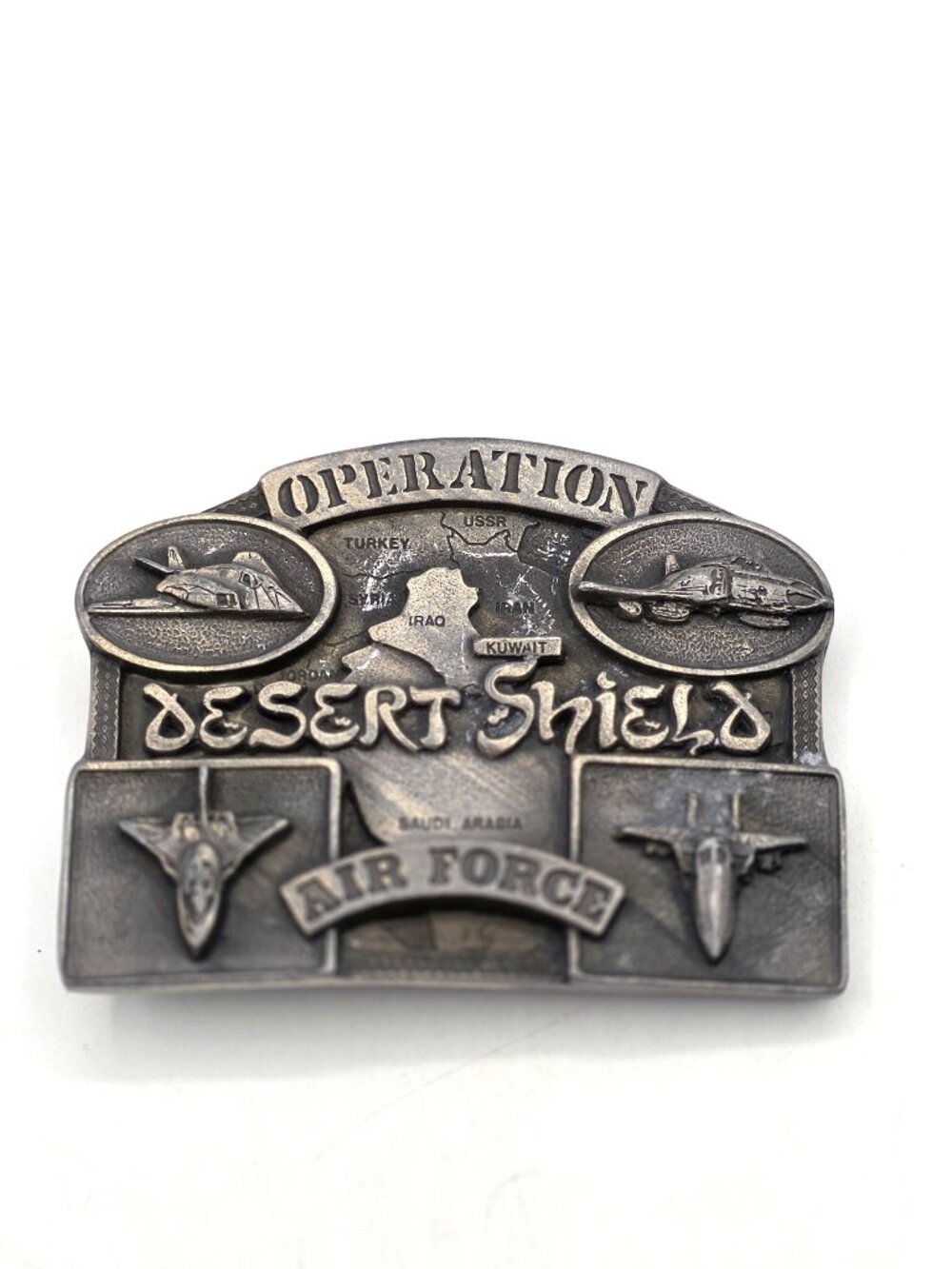 Desert Storm Shield Us Air Force USAF 1990 Limited Edition Vintage Belt Buckle